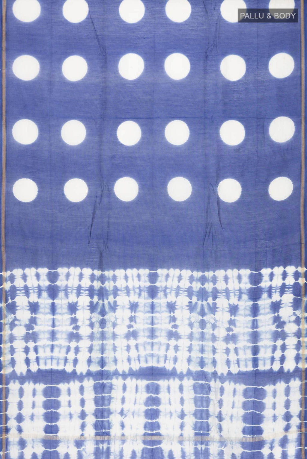Blue Shibori Print Silk Cotton Saree