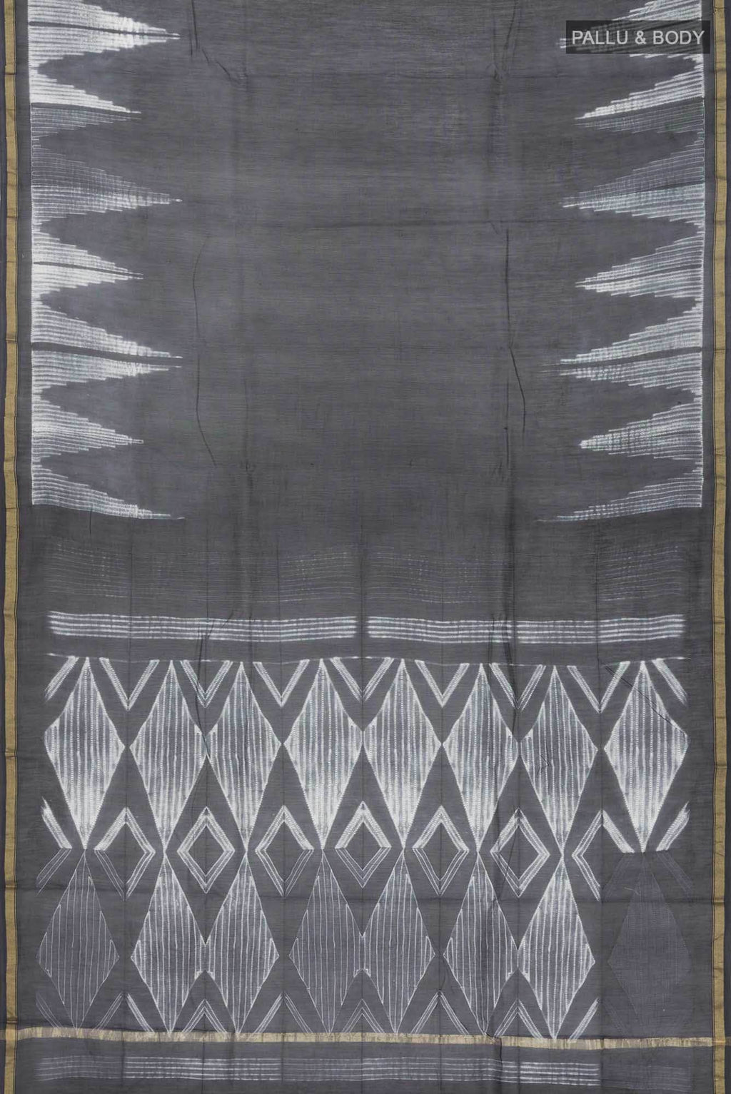 Grey Shibori Print Silk Cotton Saree