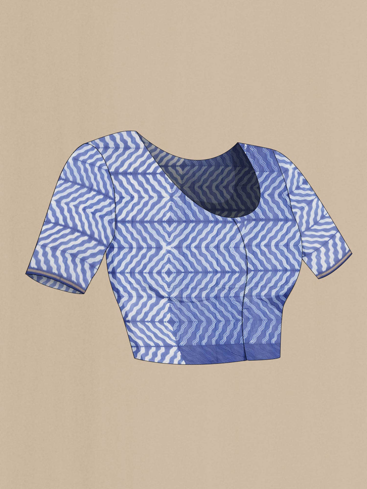 Blue Shibori Print Silk Cotton Saree