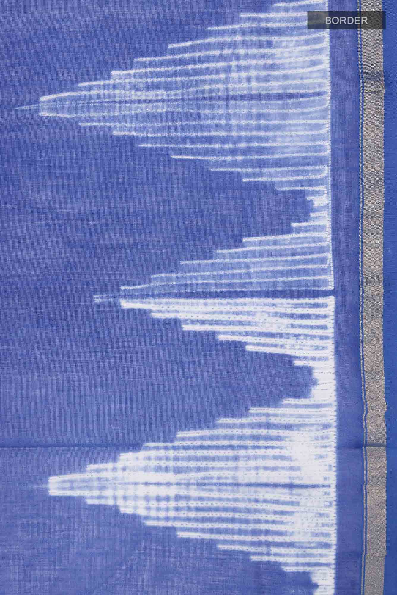Blue Shibori Print Silk Cotton Saree
