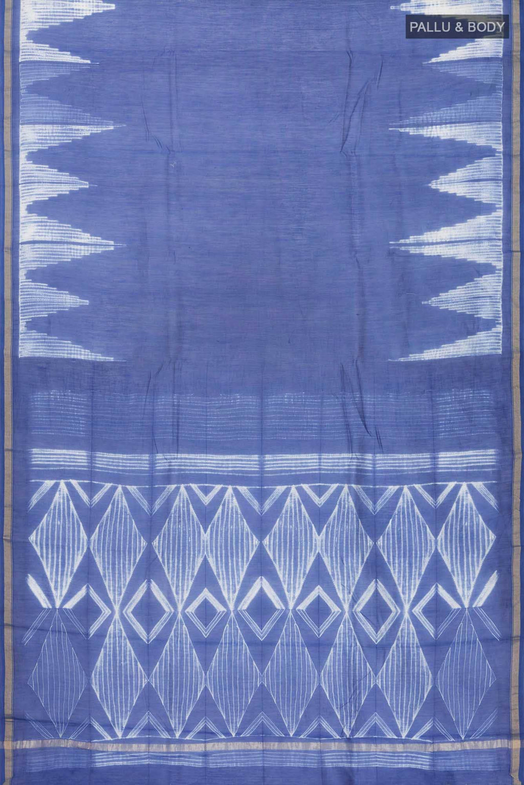Blue Shibori Print Silk Cotton Saree