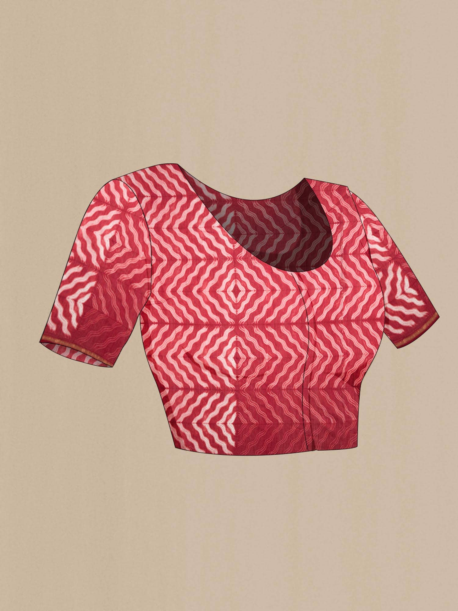 Red Shibori Chanderi Silk Cotton Saree