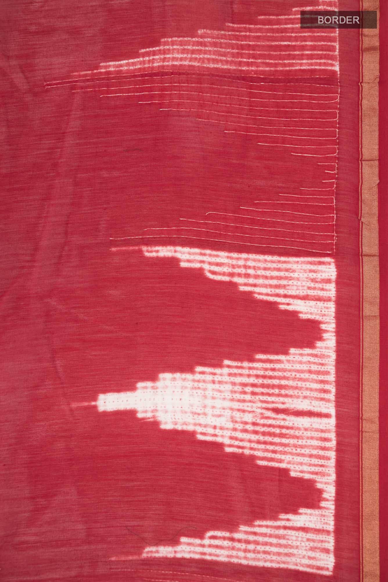 Red Shibori Chanderi Silk Cotton Saree
