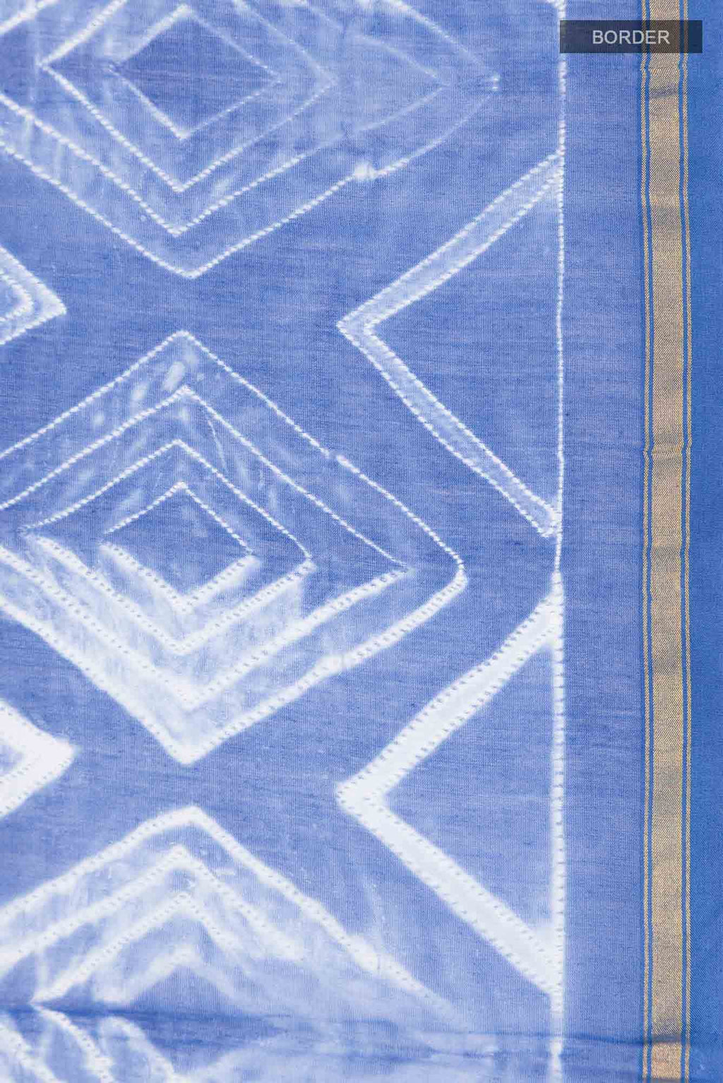 Blue Shibori Print Silk Cotton Saree