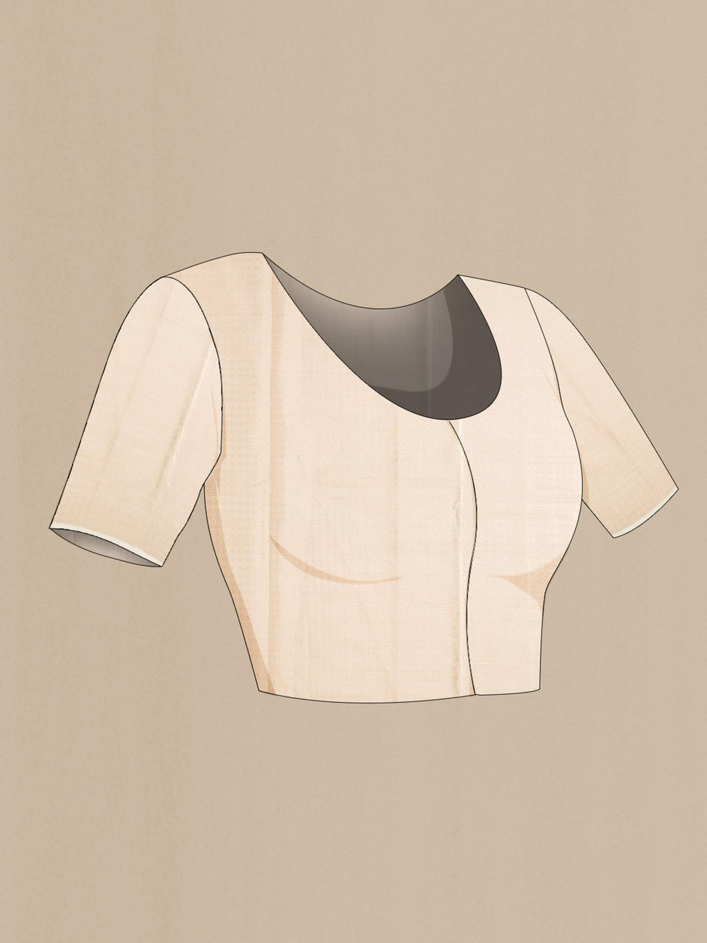 Beige Self Design Kota Cotton Saree with Zari Border