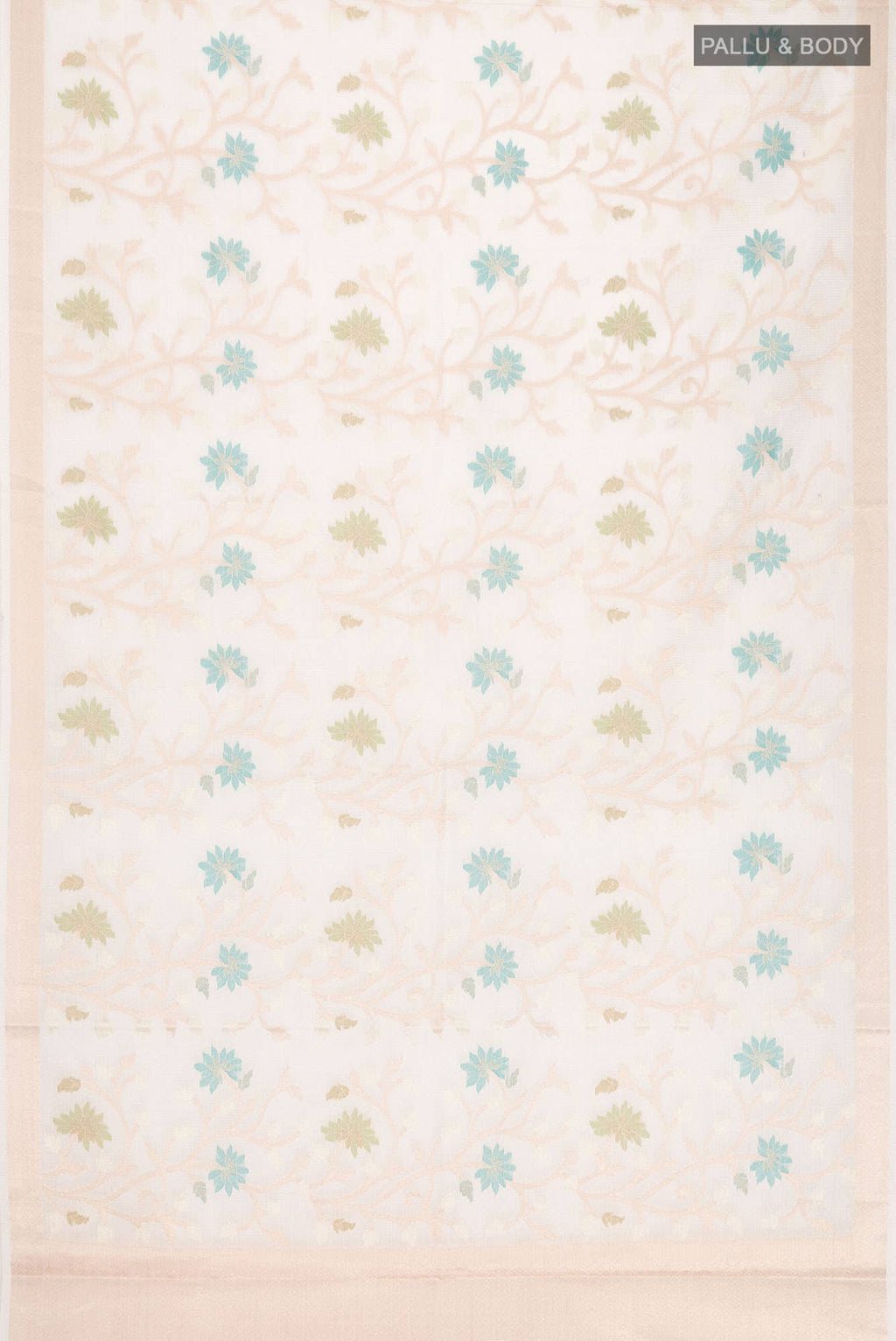 Beige Self Design Kota Cotton Saree with Zari Border