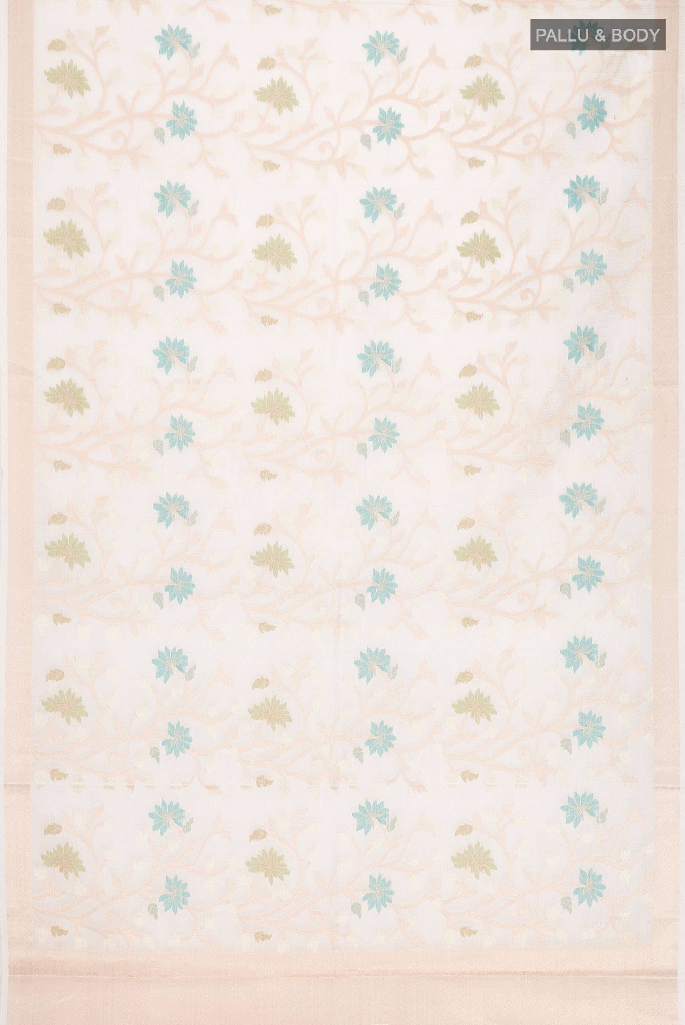 Beige Self Design Kota Cotton Saree with Zari Border