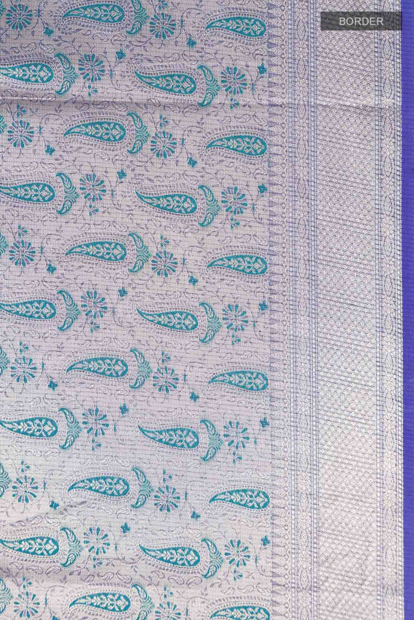 Blue Kota Cotton Saree with Zari Border