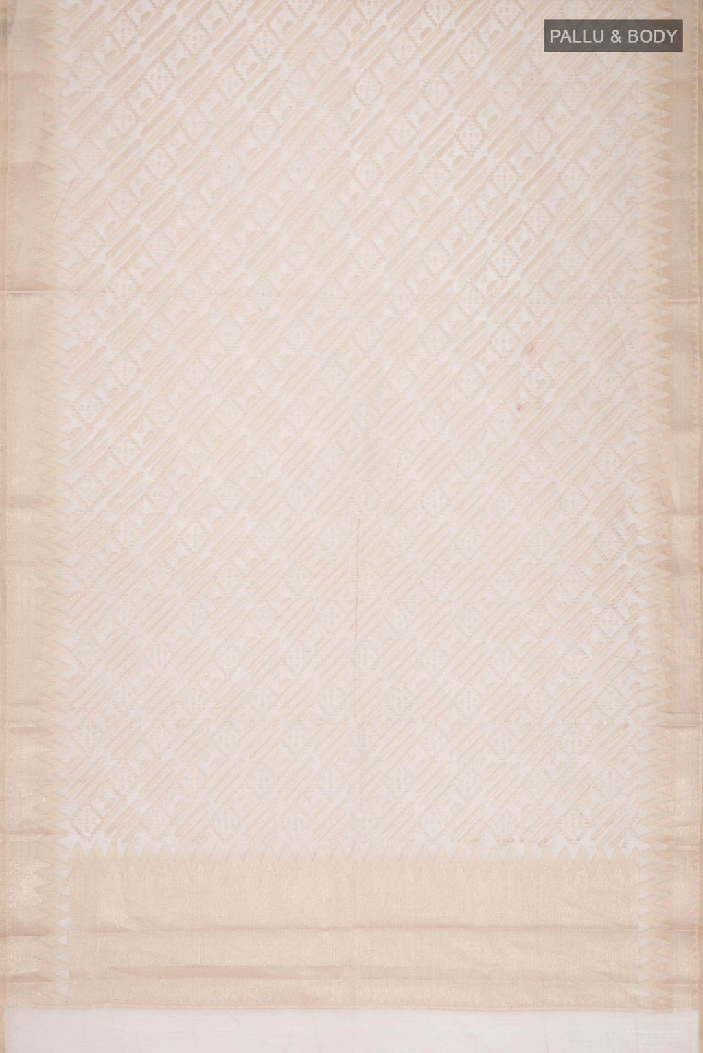 Beige Self Design Kota Cotton Saree with Zari Border