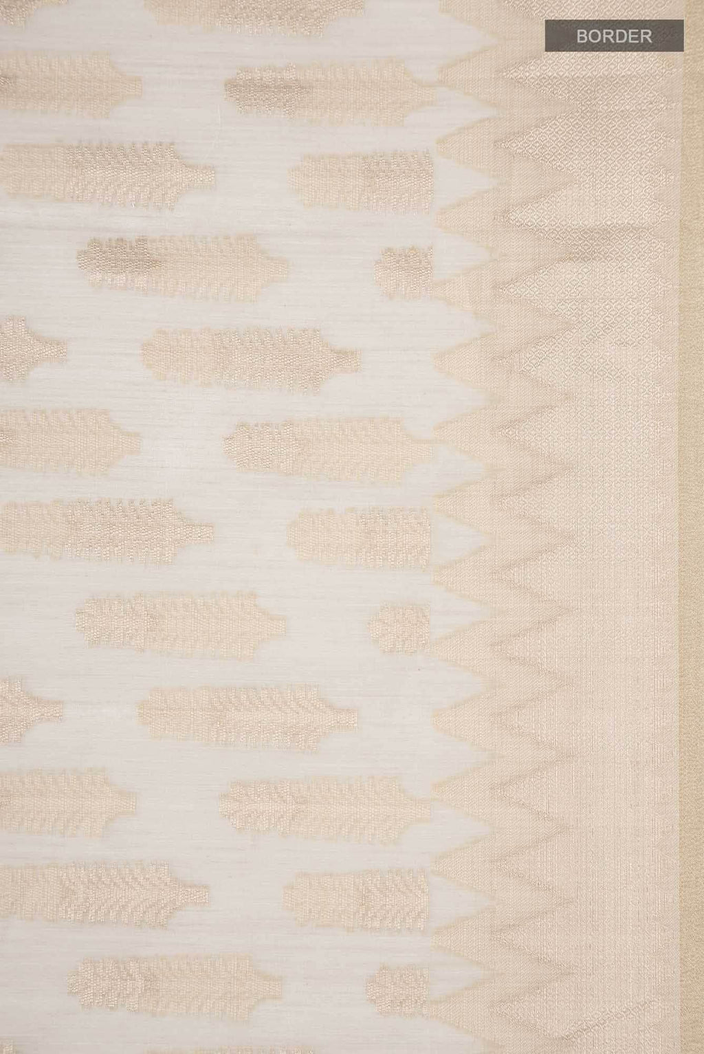 Beige Self Design Kota Cotton Saree with Zari Border