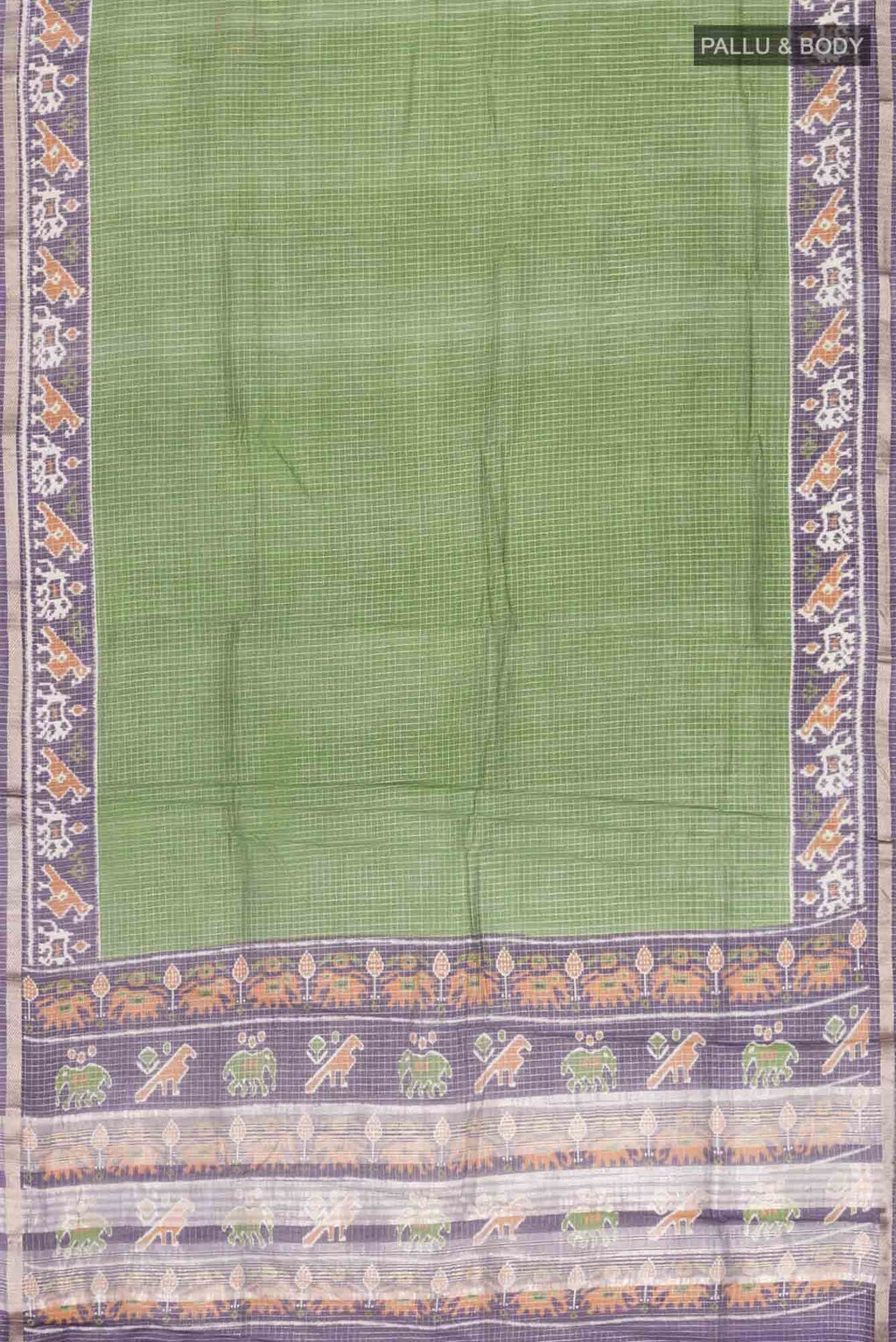 Green Blended Tussar Silk Saree