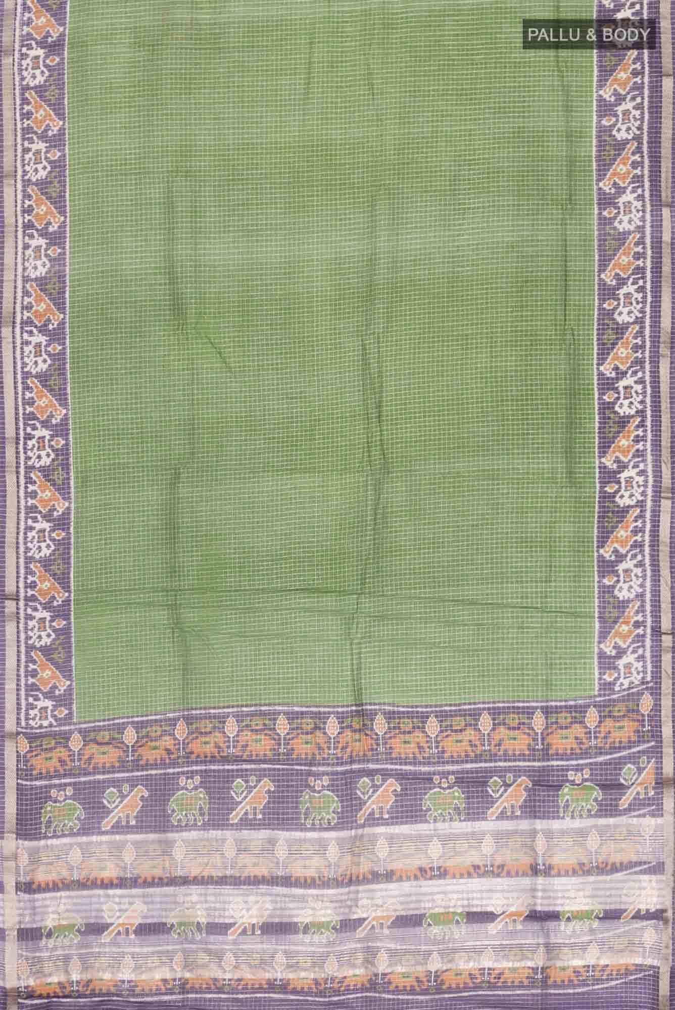 Green Blended Tussar Silk Saree