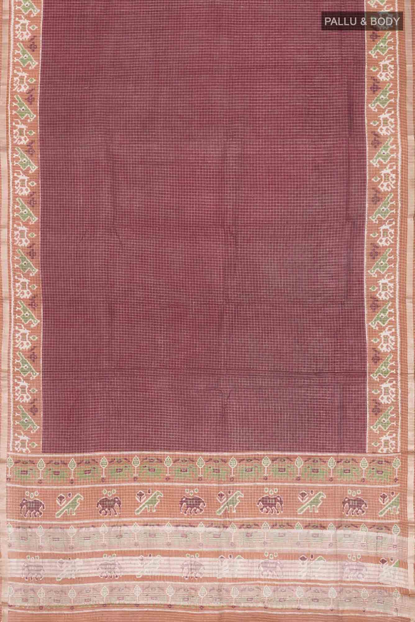Brown Blended Tussar Silk Saree