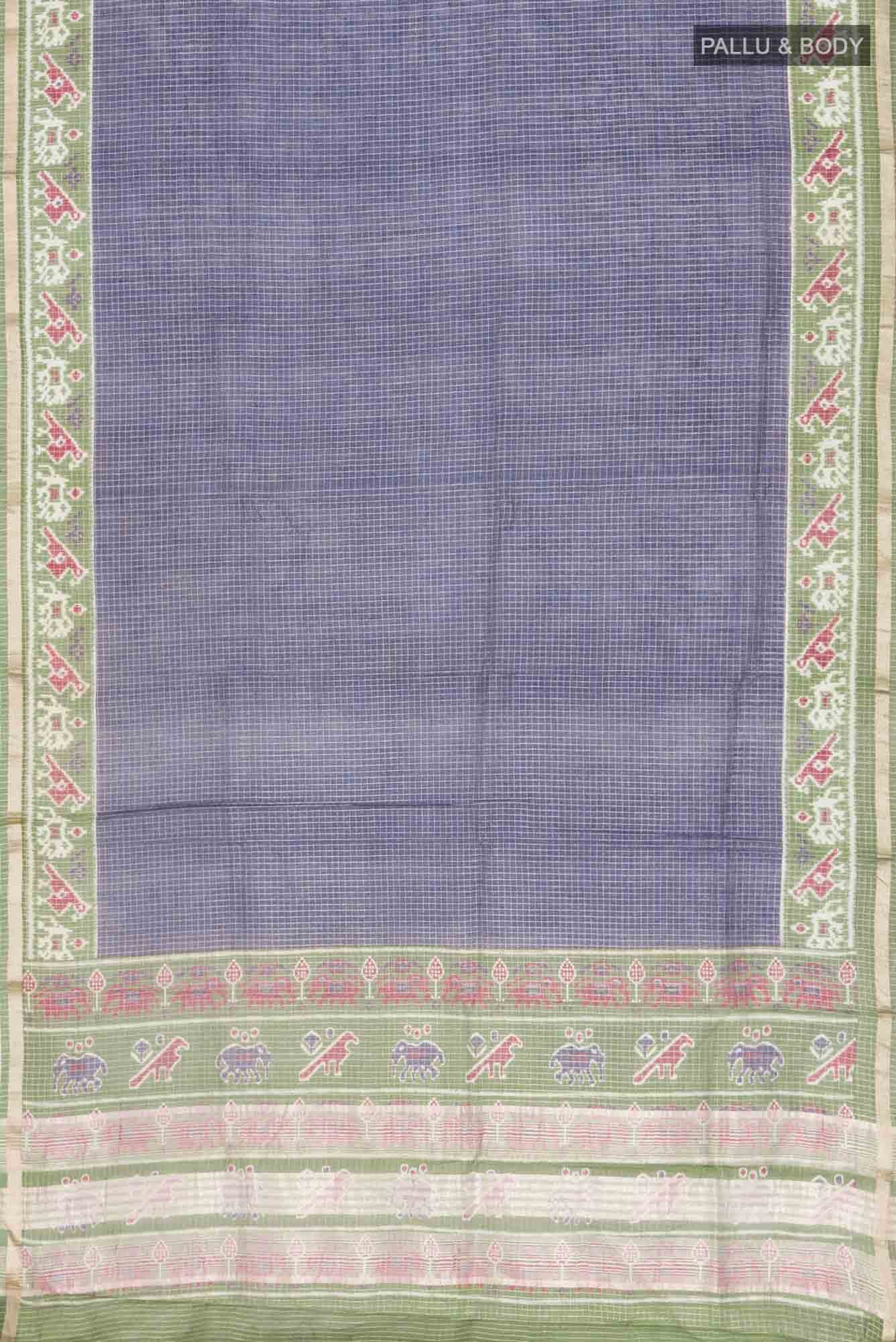 Blue Blended Tussar Silk Saree