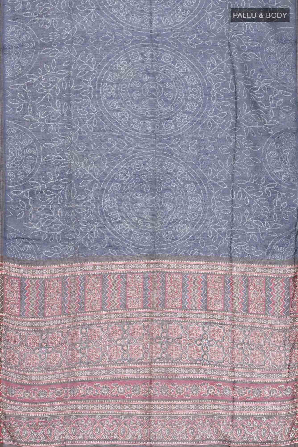 Navy Blue Blended Tussar Silk Saree