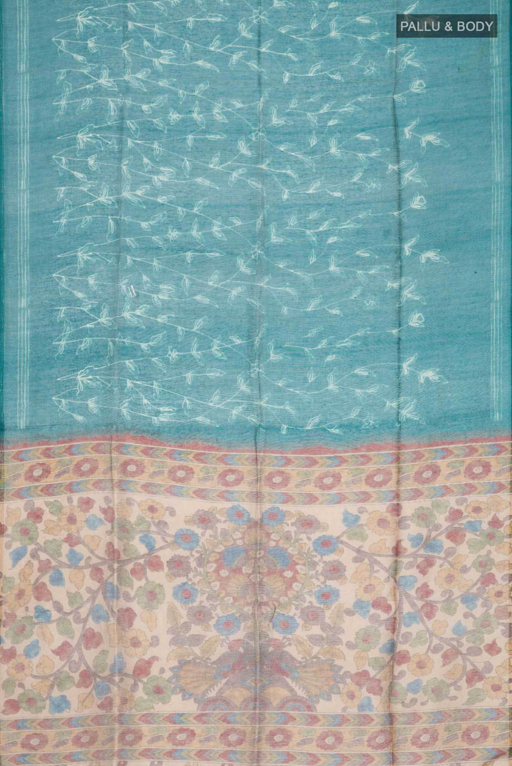 Green Blended Tussar Silk Saree