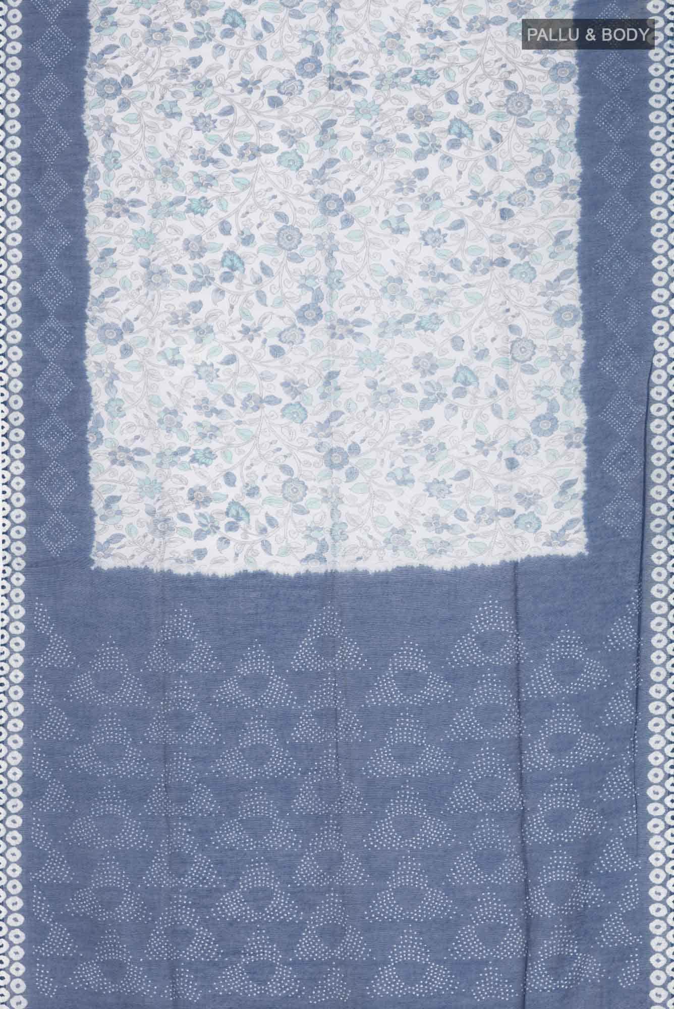 Blue Blended Tussar Silk Saree