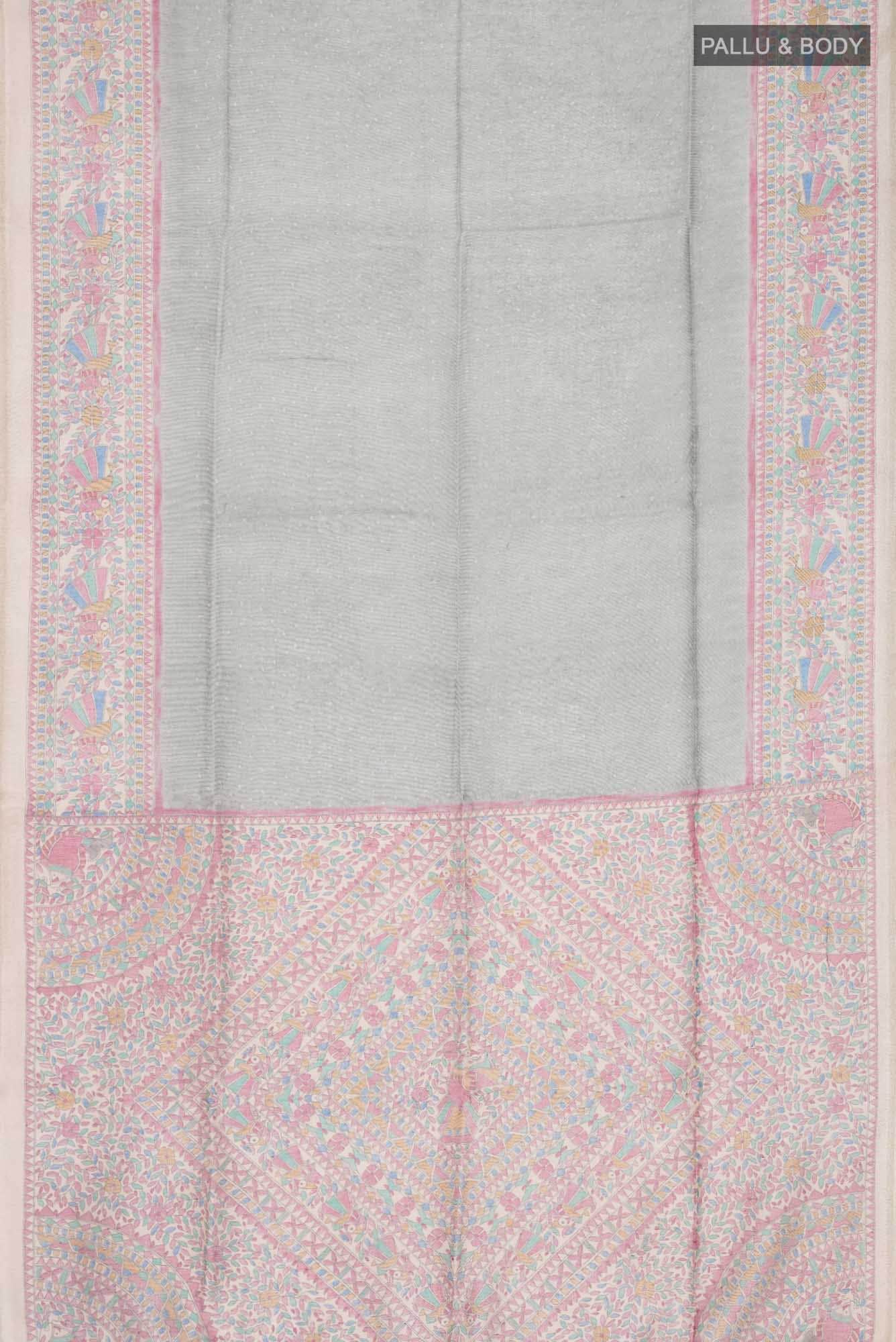 Green Blended Tussar Silk Saree