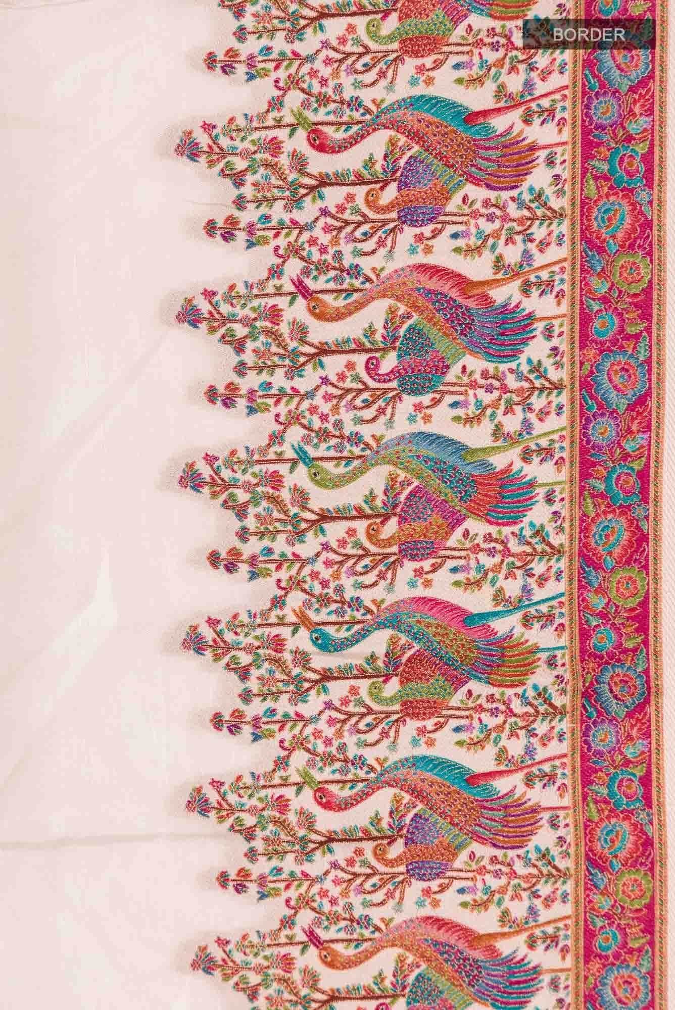 Beige Blended Tussar Silk Saree