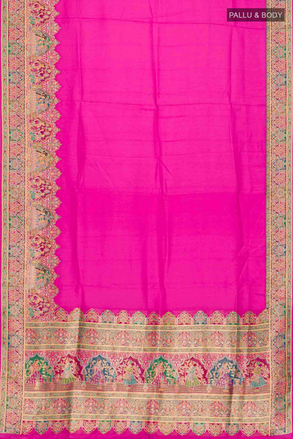 Pink Blended Tussar Silk Saree