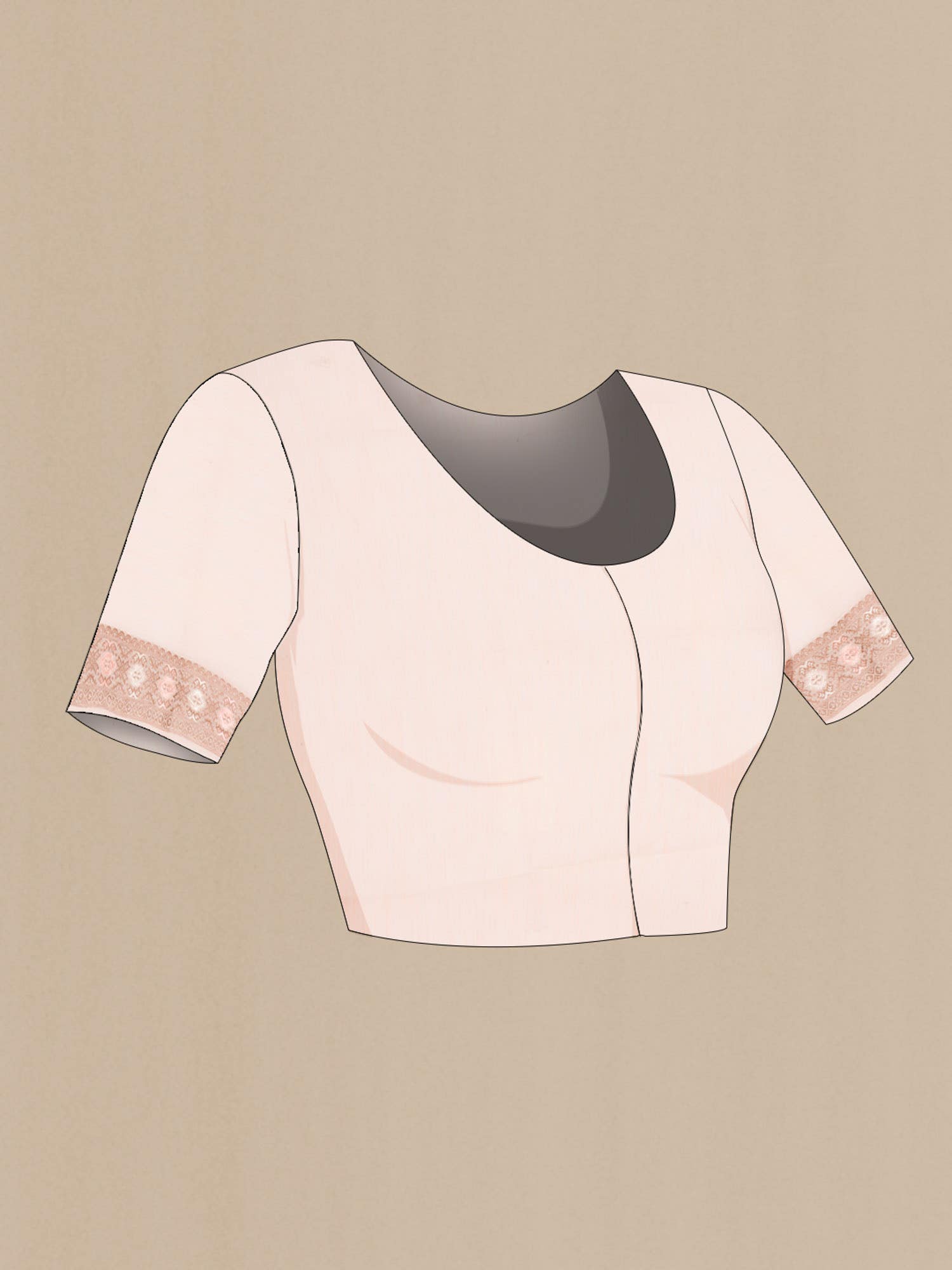 Peach Blended Tussar Silk Saree