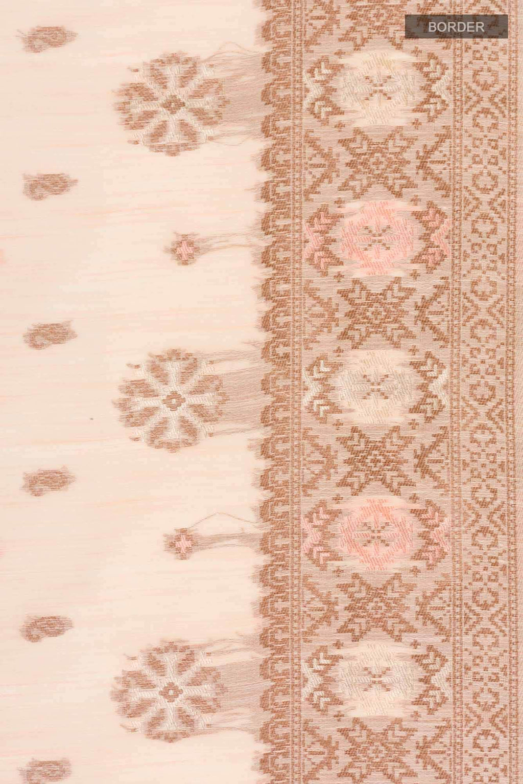 Peach Blended Tussar Silk Saree