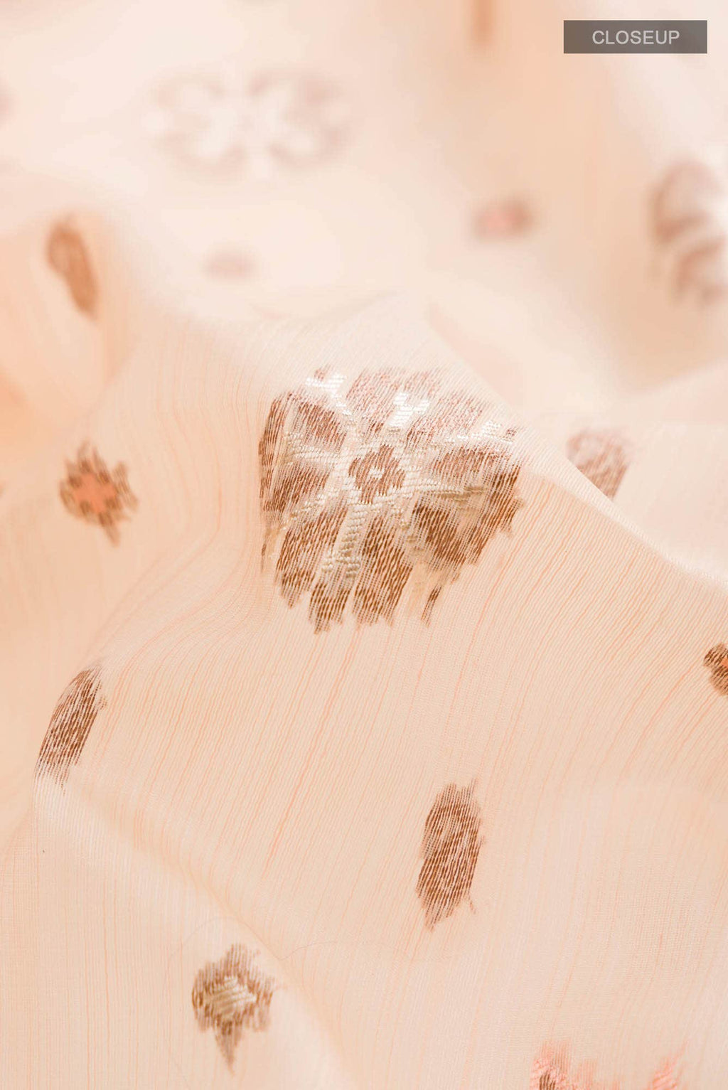 Peach Blended Tussar Silk Saree