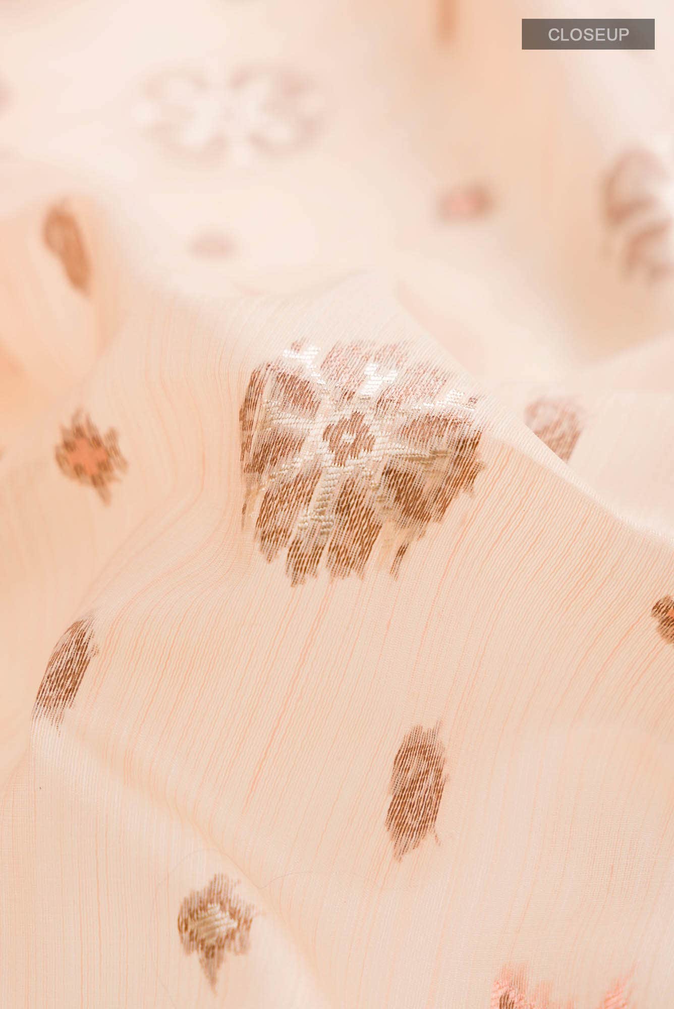 Peach Blended Tussar Silk Saree