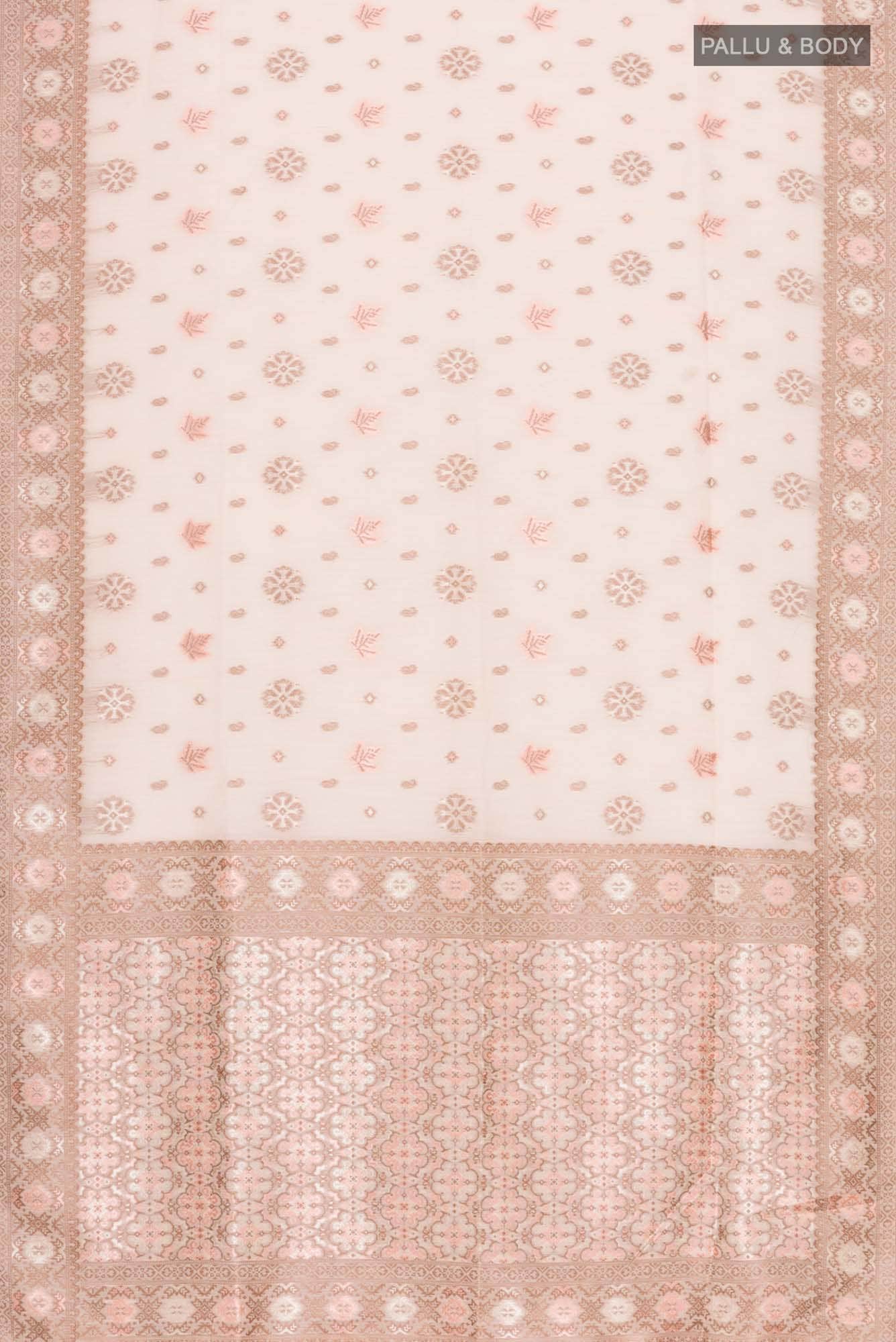 Peach Blended Tussar Silk Saree