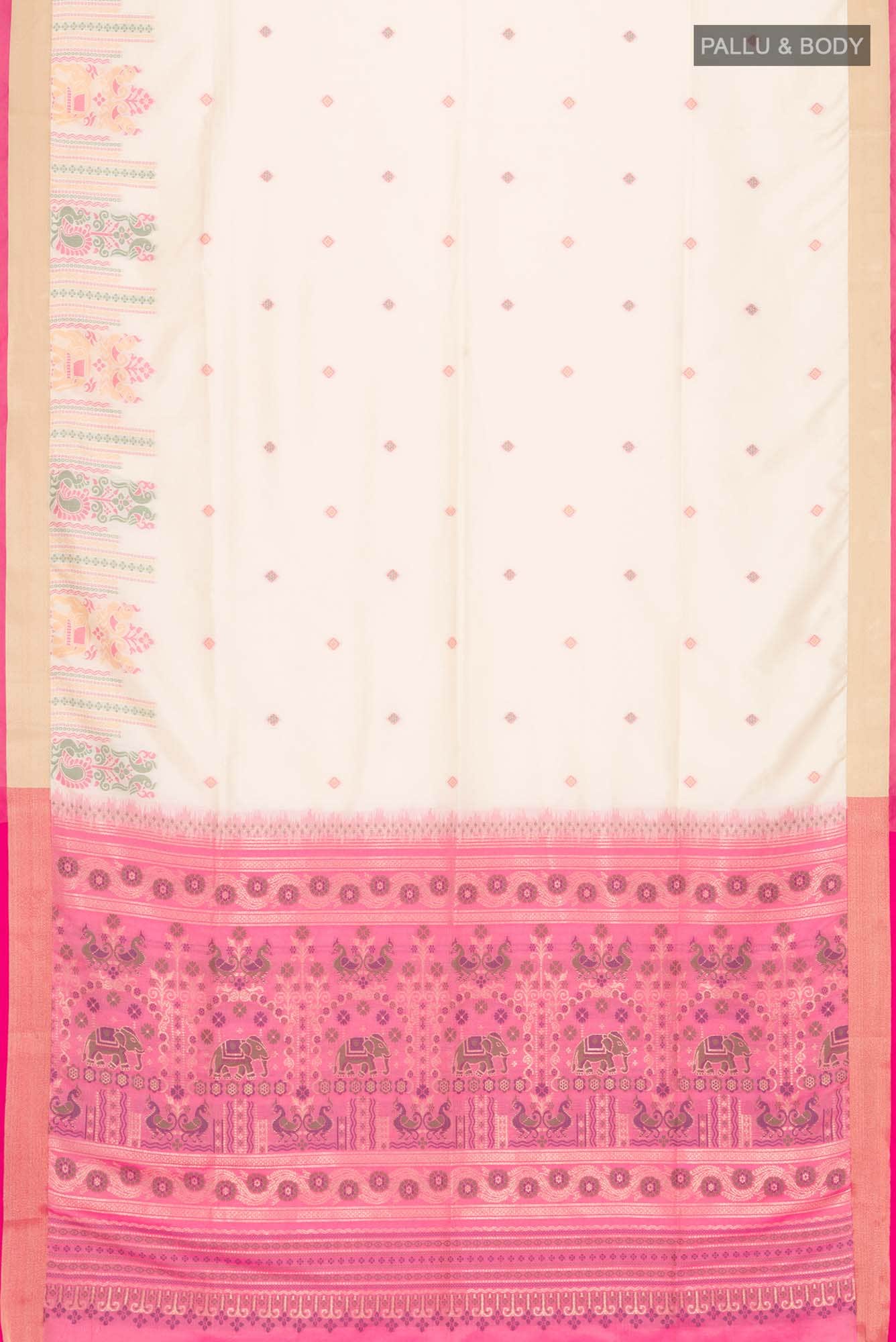 Cream Blended Soft Silk Saree