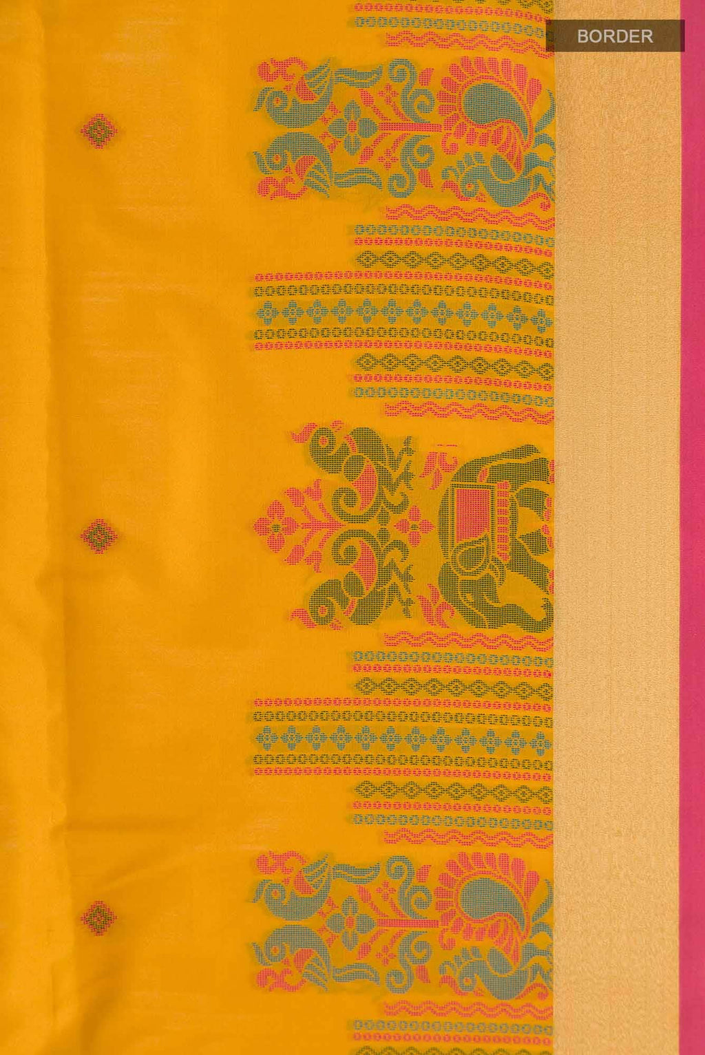 Yellow Blended Soft Silk Saree