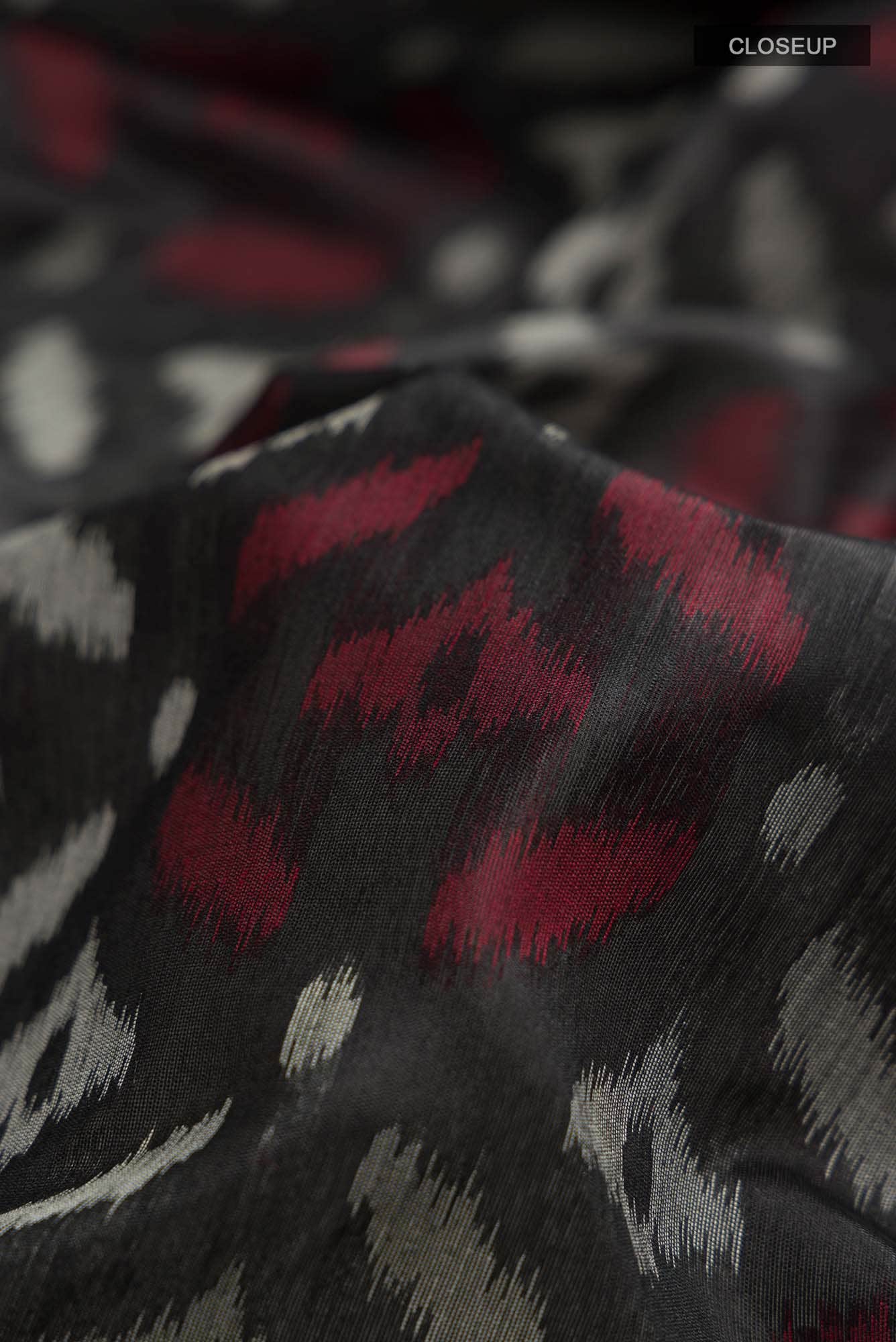 Black Blended Raw Silk Saree