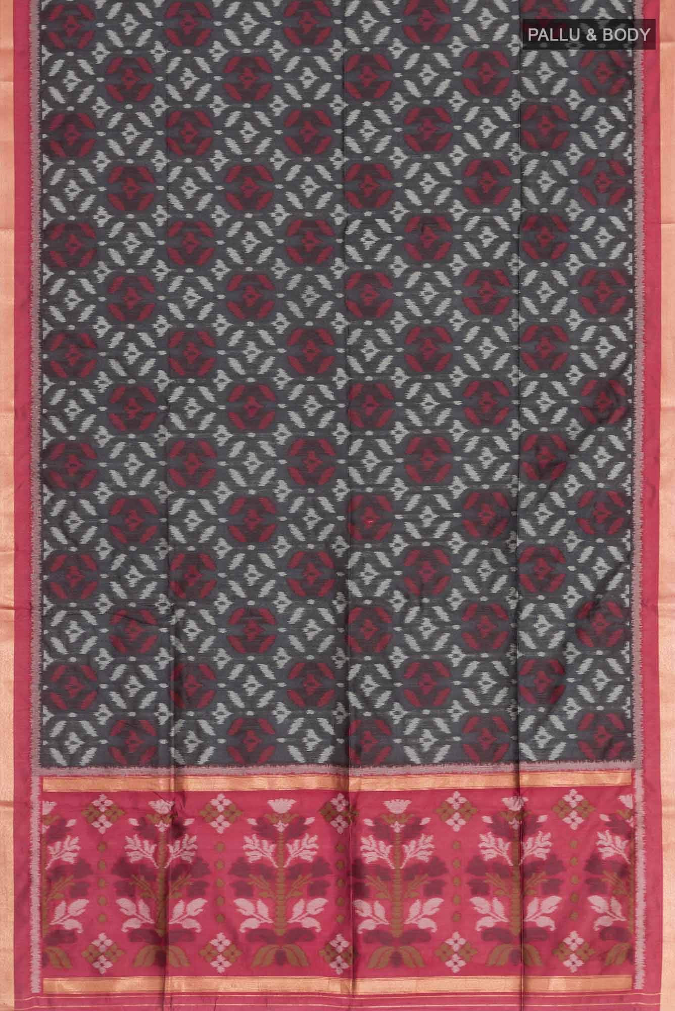 Black Blended Raw Silk Saree