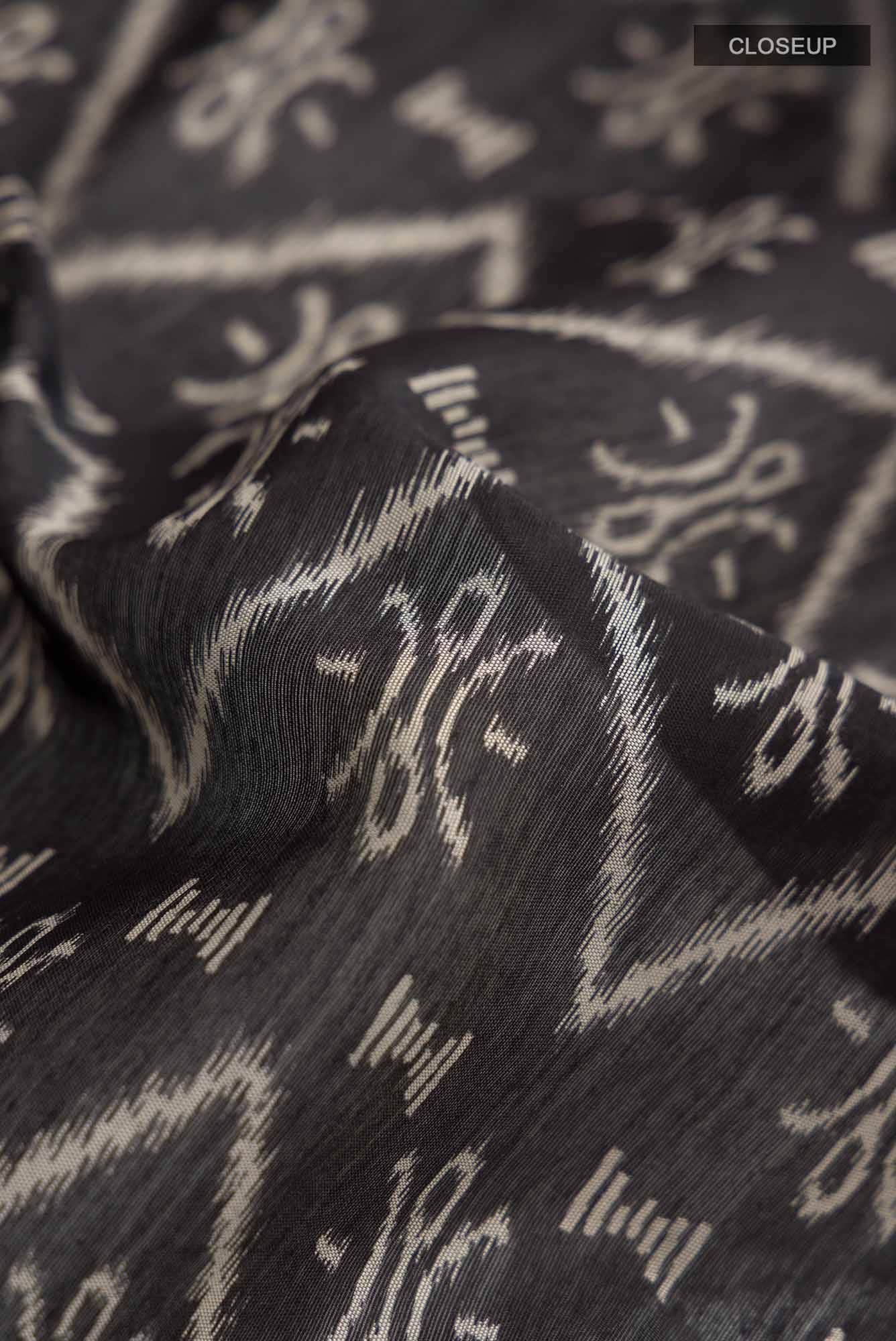 Black Blended Silk Cotton Saree