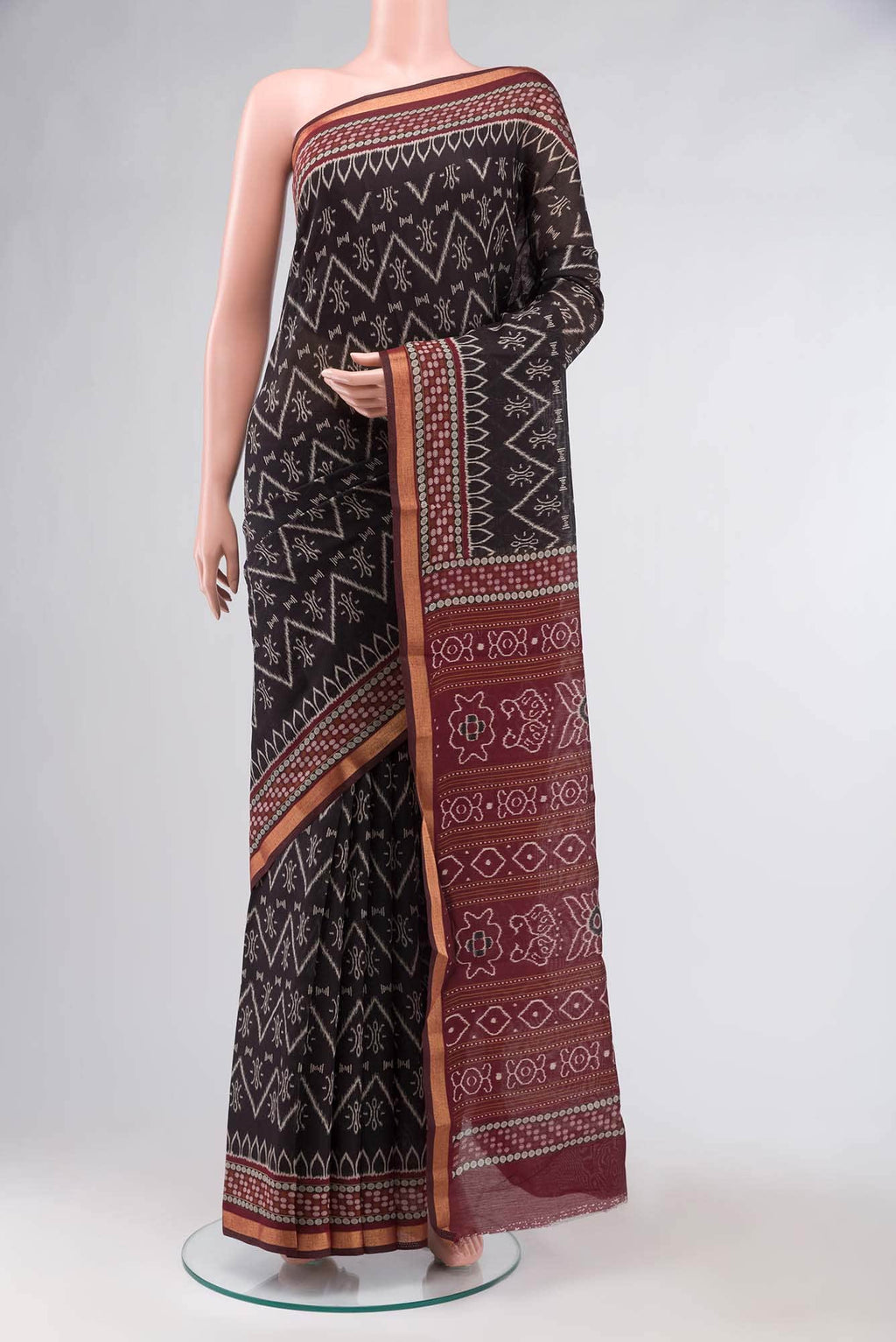 Black Blended Silk Cotton Saree