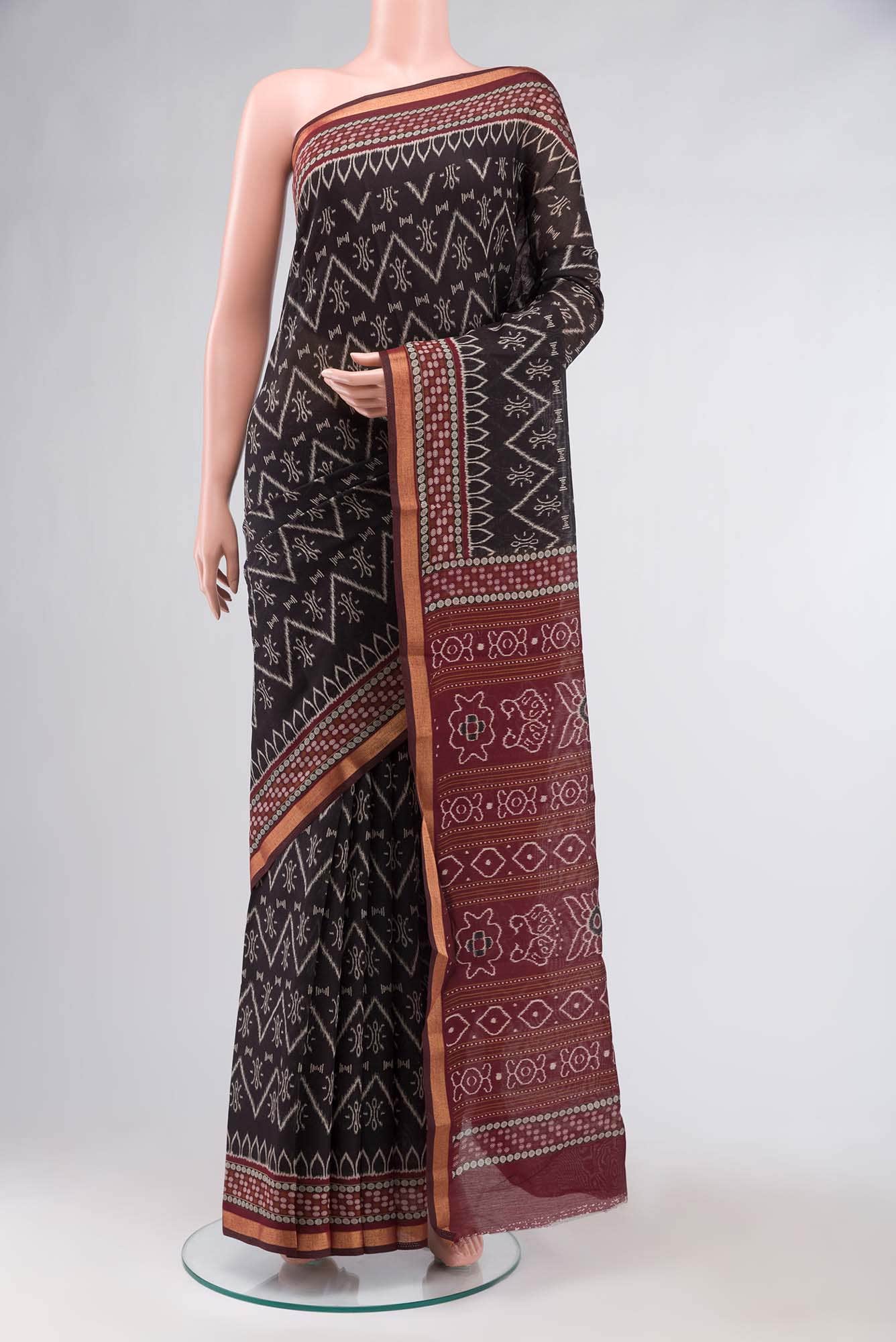 Black Blended Silk Cotton Saree