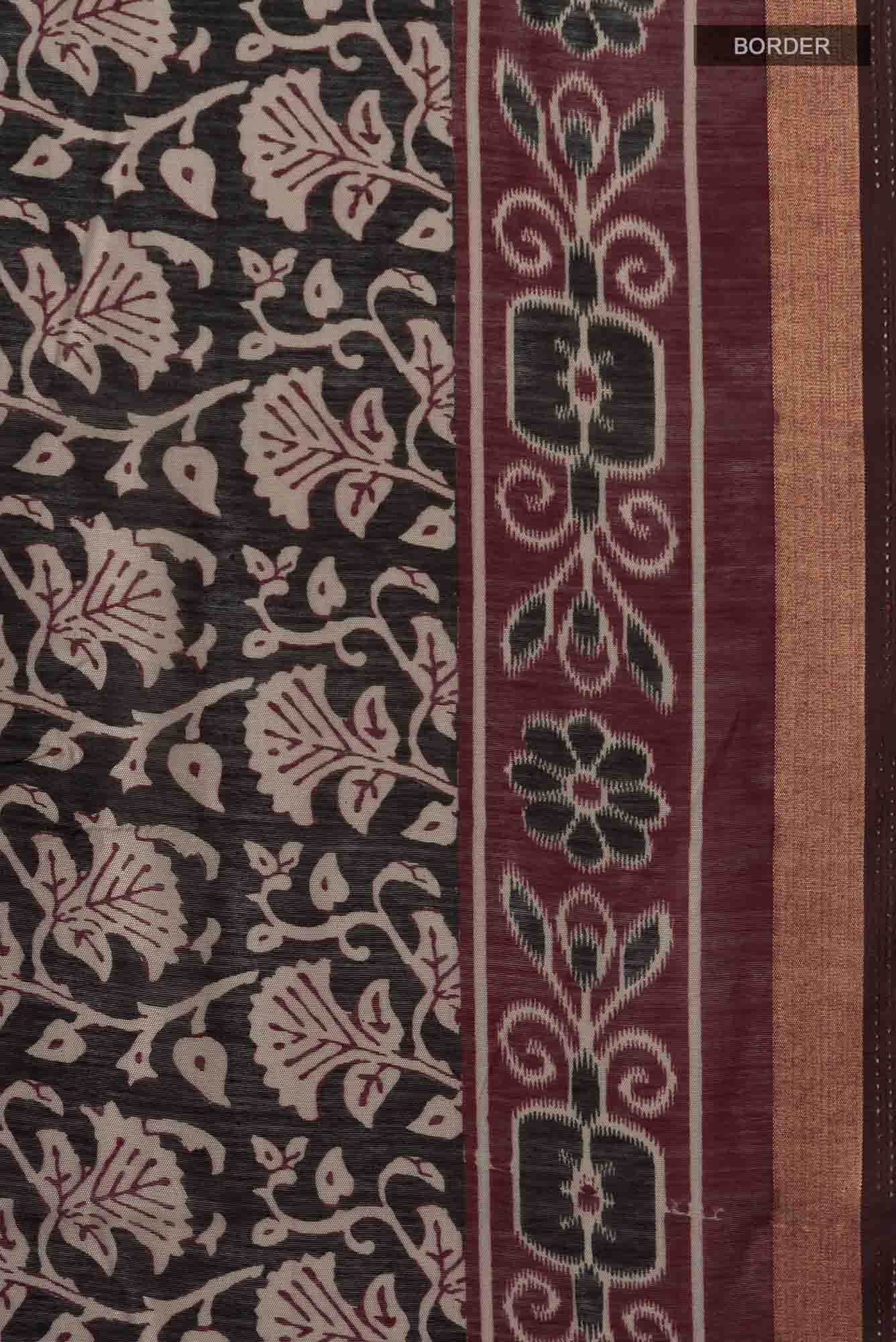 Black Blended Silk Cotton Saree