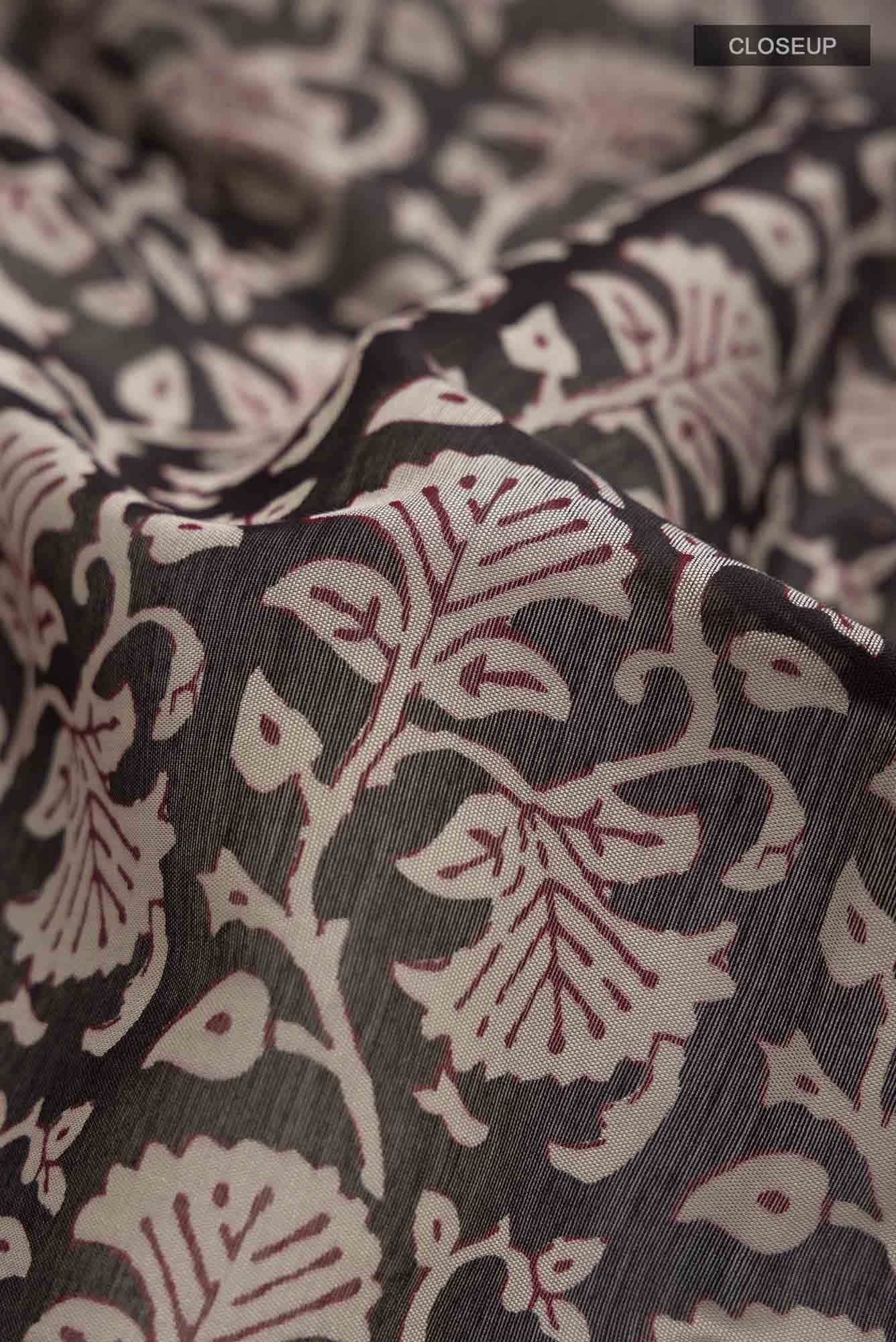 Black Blended Silk Cotton Saree