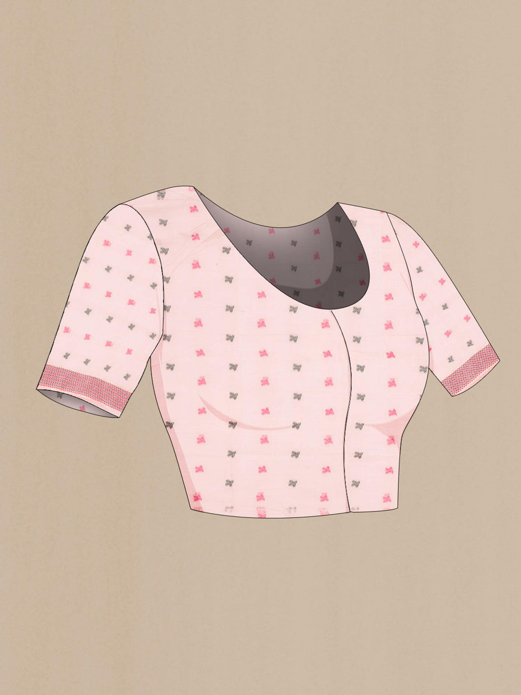 Peach Blended Silk Cotton Saree