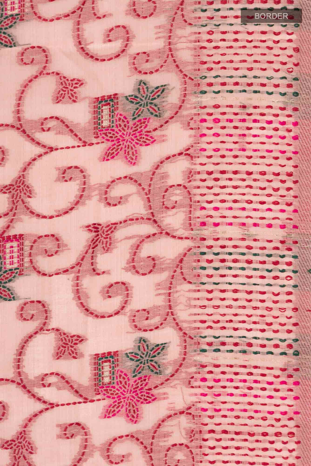 Peach Blended Silk Cotton Saree