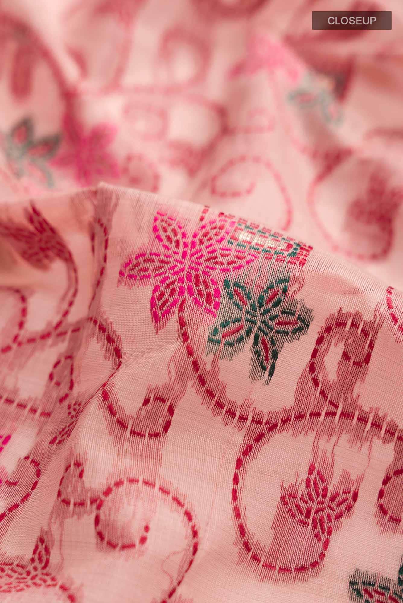 Peach Blended Silk Cotton Saree