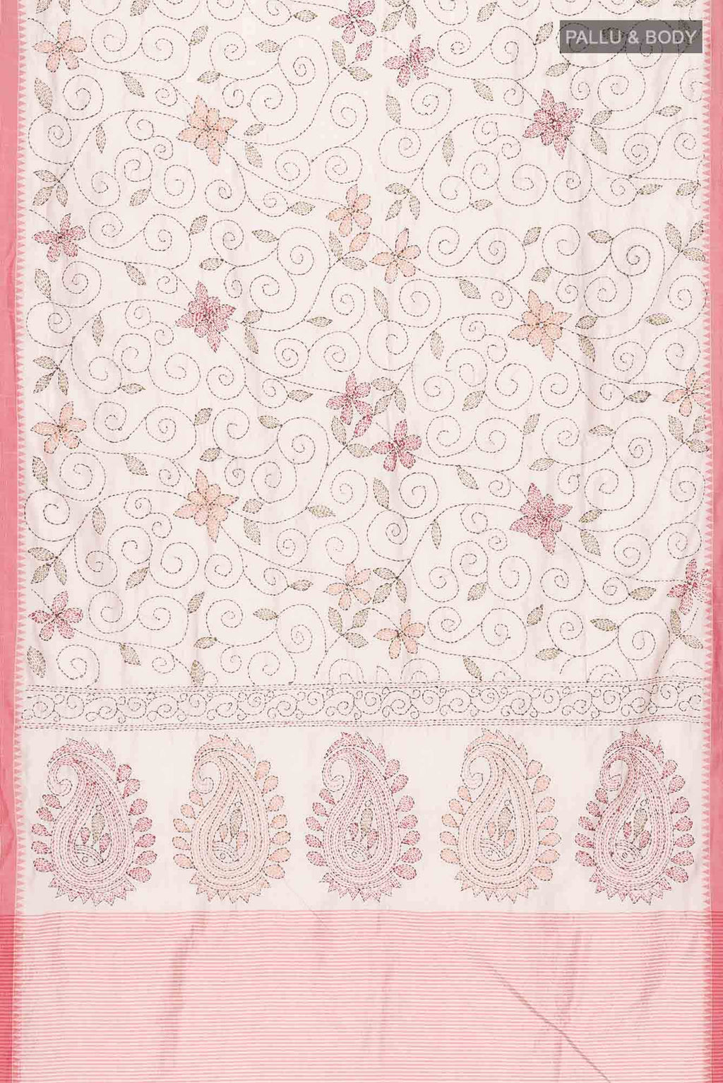 Beige Blended Tussar Silk Saree