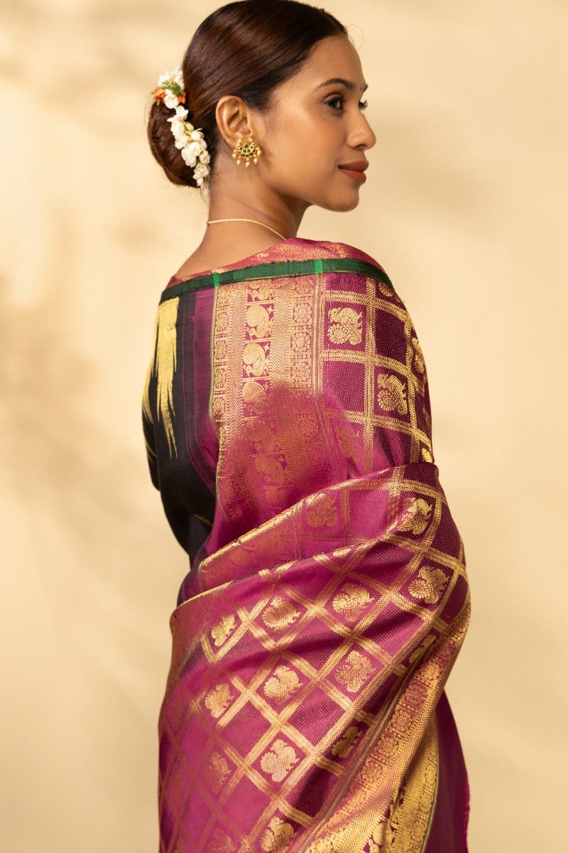 Aishwaryam-Black Kanchipuram Silk Saree