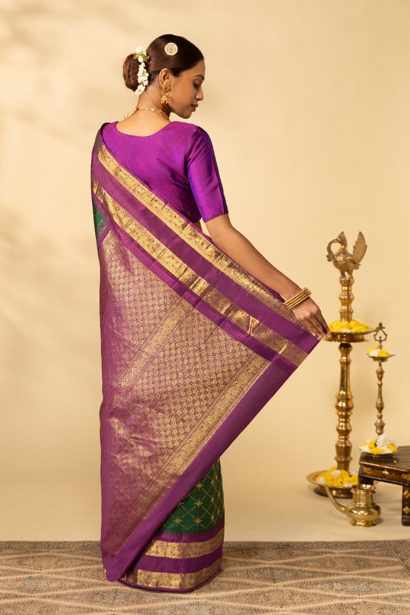 Vaidhehi-Bottle Green Kanchipuram Silk Saree