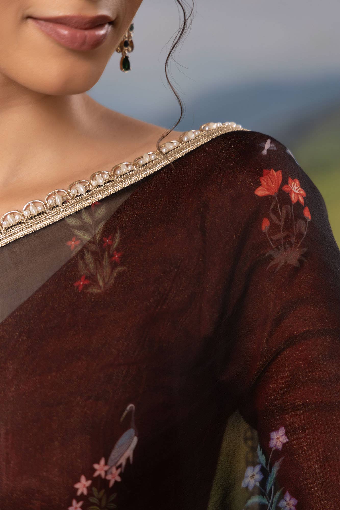 Midnight Lore-Black Pure Organza Silk Saree
