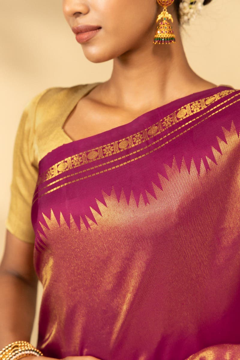 Rakshita-Magenta Kanchipuram Silk Saree