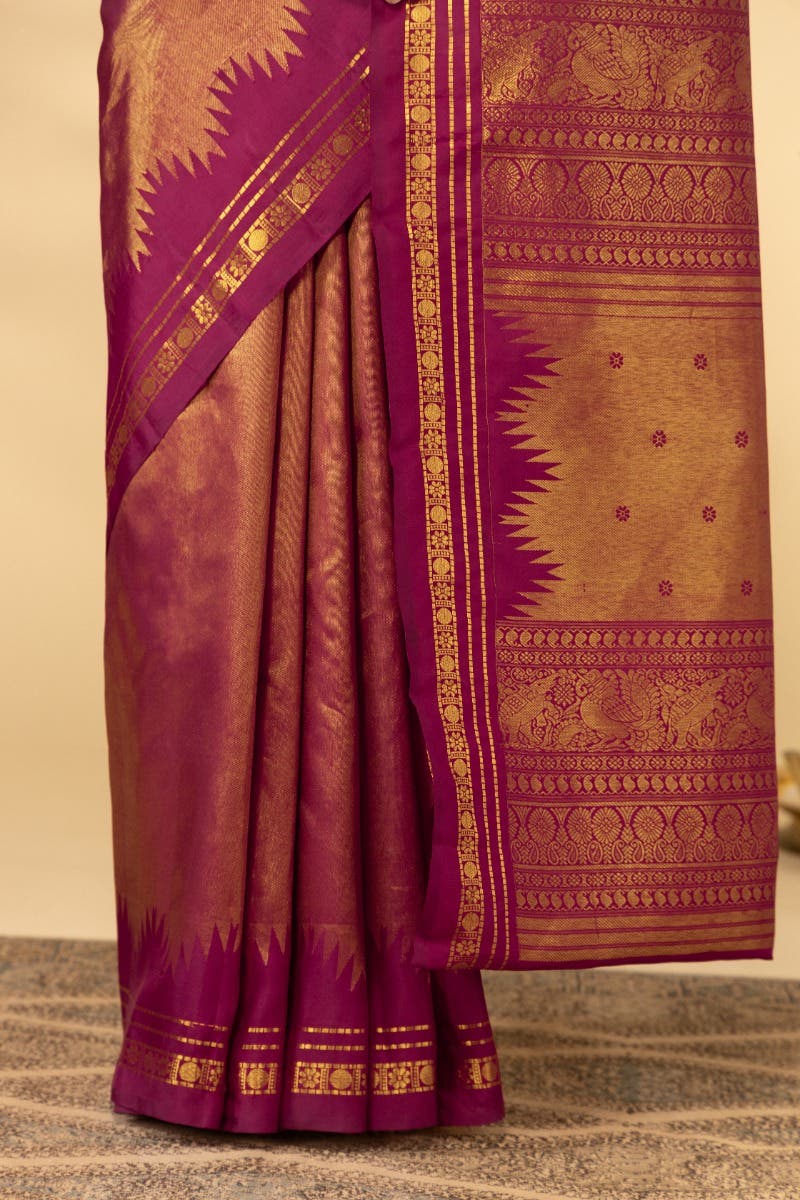 Rakshita-Magenta Kanchipuram Silk Saree