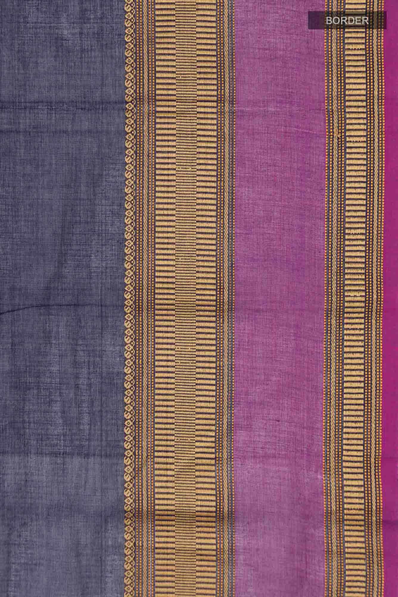 Navy Blue Kanchi Cotton Saree