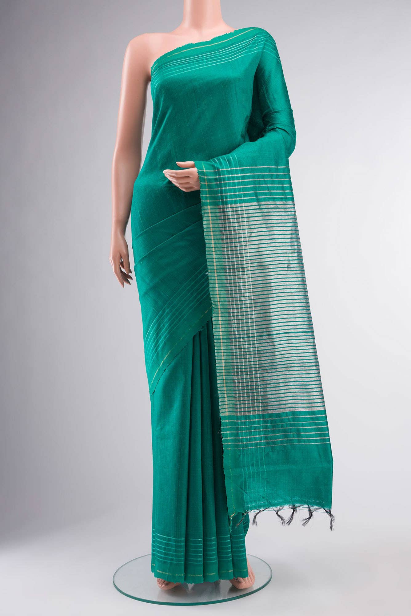 Bhavi-Teal Bhagalpuri Tussar Silk Saree