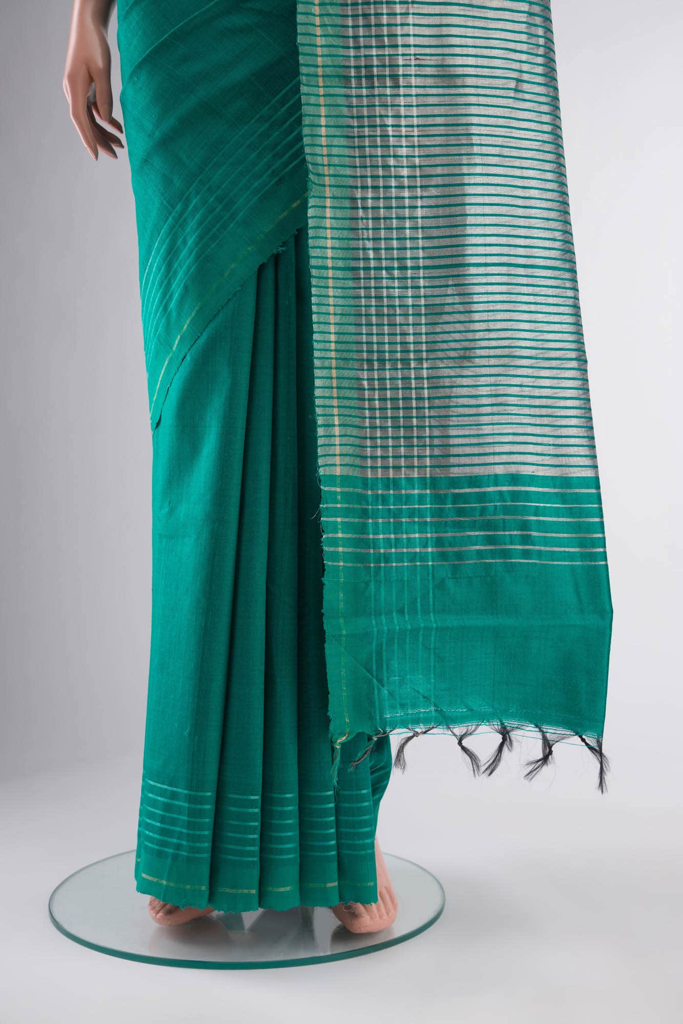 Bhavi-Teal Bhagalpuri Tussar Silk Saree